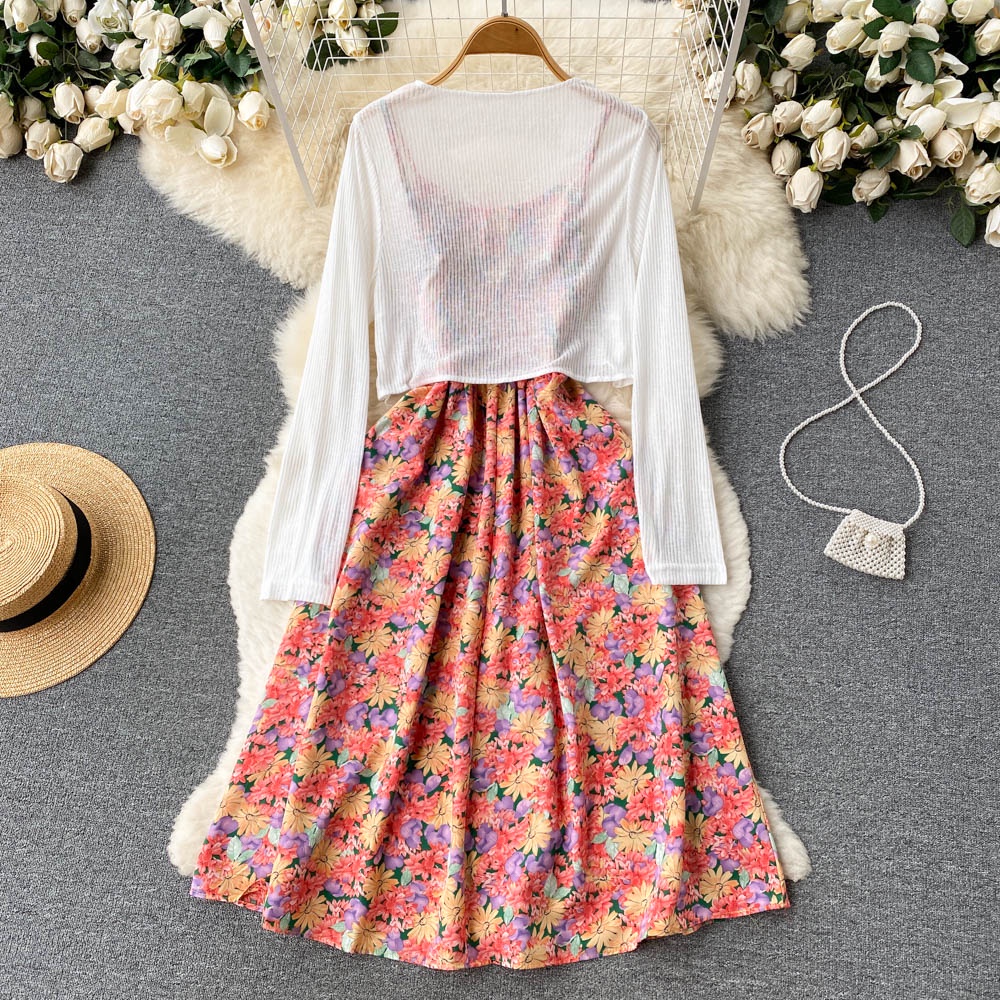 Vacation Ditsy Floral U Neck Sleeveless Printing Polyester Dresses Midi Dress Boho Dresspicture6