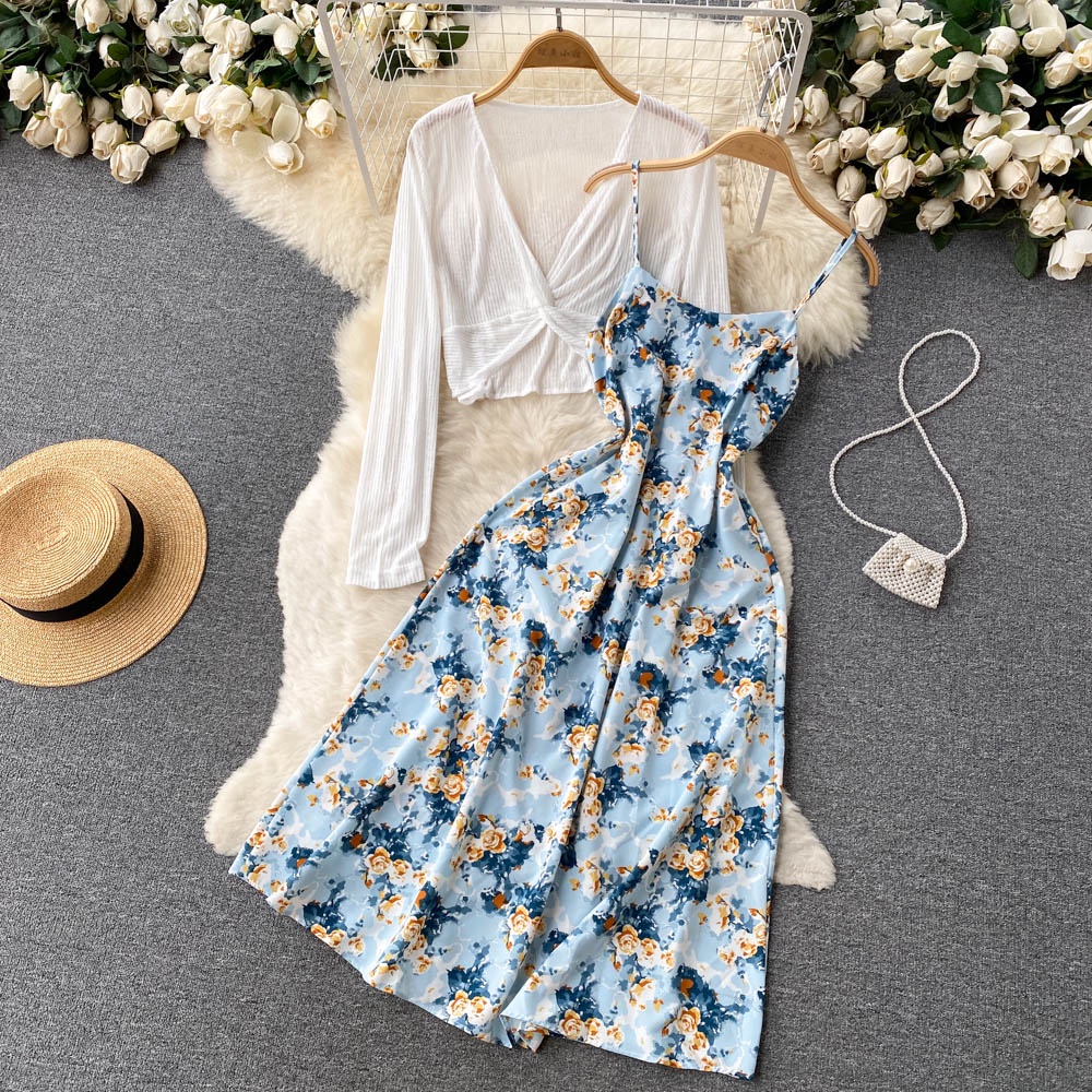 Vacation Ditsy Floral U Neck Sleeveless Printing Polyester Dresses Midi Dress Boho Dresspicture4