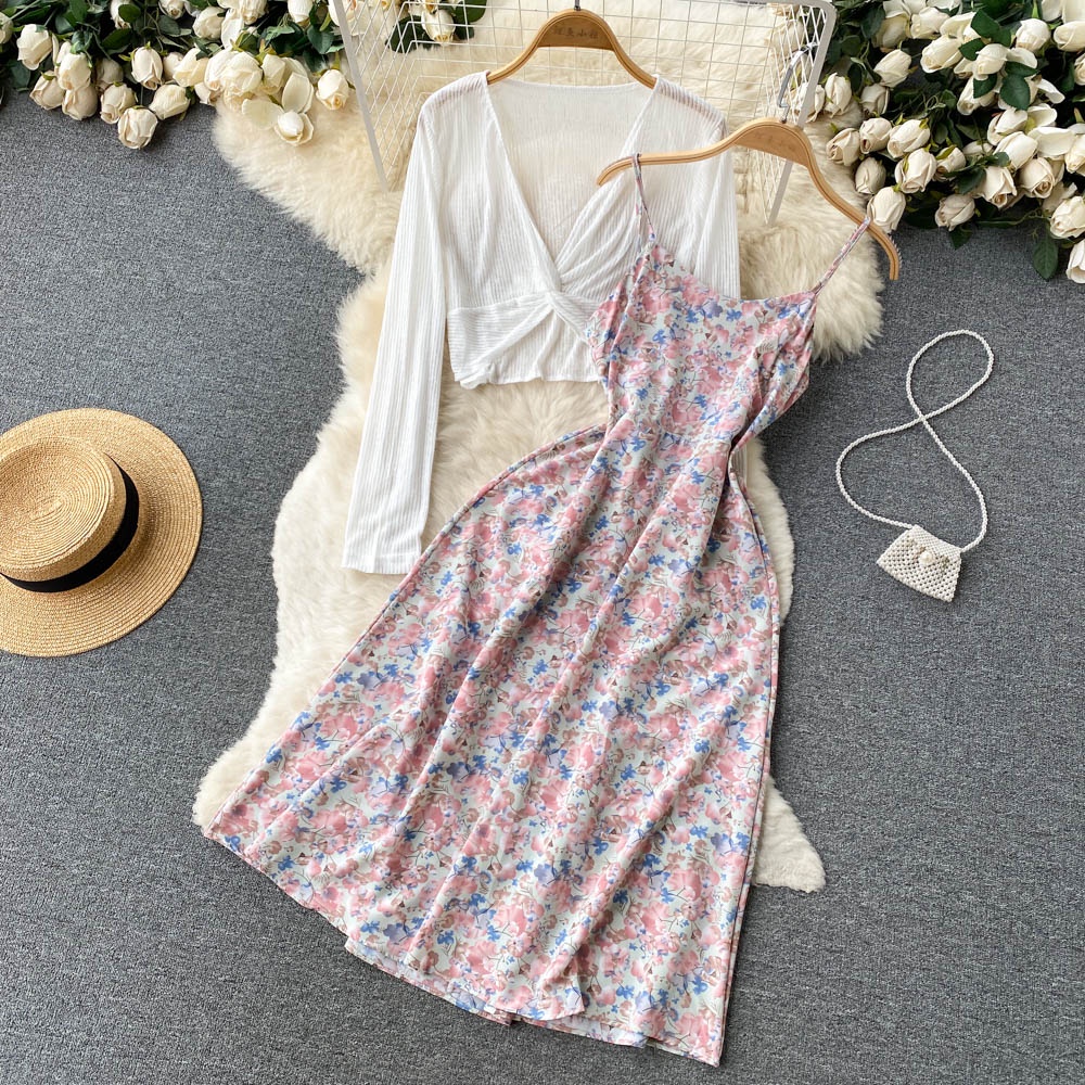 Vacation Ditsy Floral U Neck Sleeveless Printing Polyester Dresses Midi Dress Boho Dresspicture2