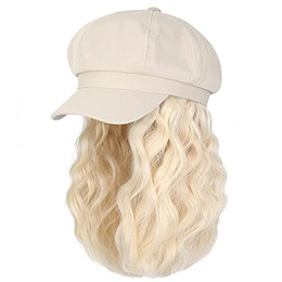 WomenS Casual Fashion Brown White Casual high temperature wire Curls Wigspicture12