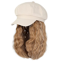 WomenS Casual Fashion Brown White Casual high temperature wire Curls Wigspicture16