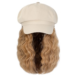 WomenS Casual Fashion Brown White Casual high temperature wire Curls Wigspicture15