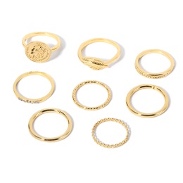 Fashion Geometric Leaf Alloy Gold Plated WomenS Rings 1 Setpicture8