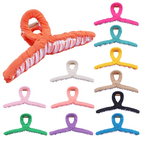 Sweet Solid Color Cloth Pleated Hair Claws 1 Piece's discount tags
