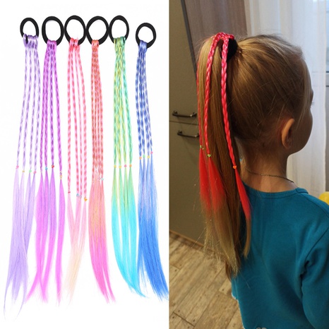Fashion Colorful chemical fiber Braid Hair Tie's discount tags