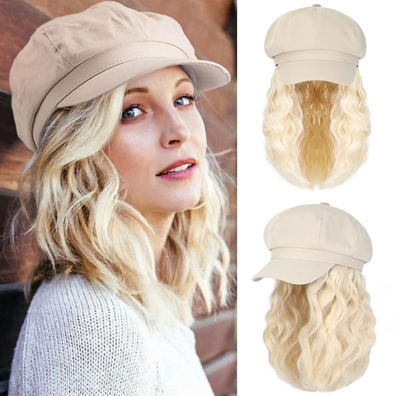 WomenS Casual Fashion Brown White Casual high temperature wire Curls Wigspicture1