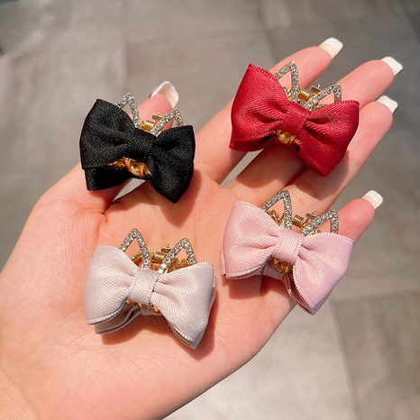 Sweet Bow Knot Alloy Cloth Rhinestone Hollow Out Hair Clip 1 Piece's discount tags