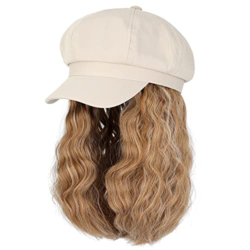 WomenS Casual Fashion Brown White Casual high temperature wire Curls Wigspicture5