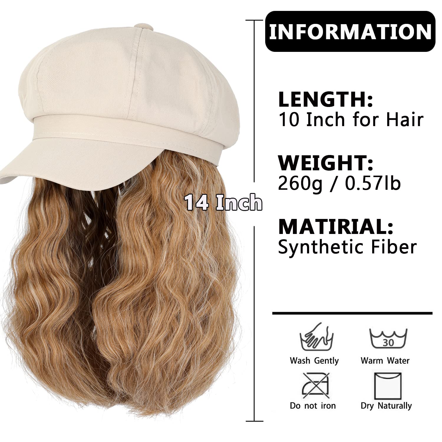 WomenS Casual Fashion Brown White Casual high temperature wire Curls Wigspicture3