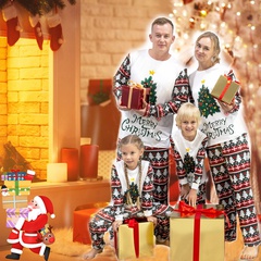 Fashion Christmas Tree Polyester Pants Sets Straight Pants Family Matching Outfits