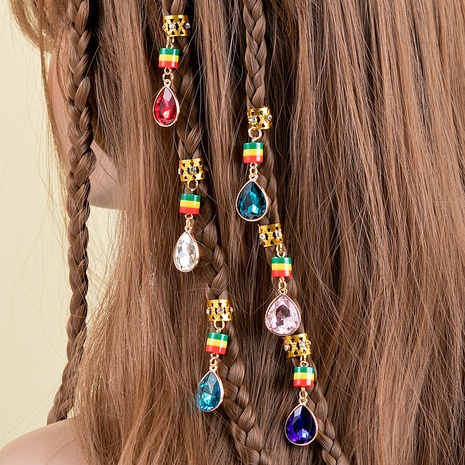 Fashion Water Droplets Alloy Plating Rhinestones Hair Clip's discount tags