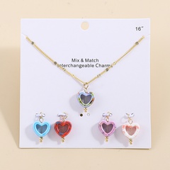 Cute Heart Shape Alloy Plating Women'S Pendant Necklace 1 Set