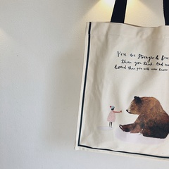 Women'S Fashion Animal Letter Canvas Shopping bags