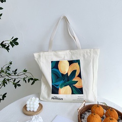 Women'S Fashion Letter Fruit Canvas Shopping bags