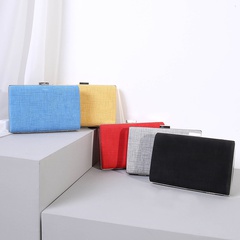 Yellow Red Light Grey Pu Leather Solid Color Square Clutch Evening Bag