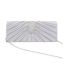 Black Gold Silver satin Solid Color Square Hot Drill Clutch Evening Bagpicture31