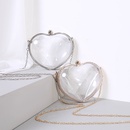 Gold Silver Arylic Solid Color Transparent Heartshaped Clutch Evening Bagpicture8