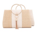 White Yellow Linen Solid Color Ornament Square Clutch Evening Bagpicture21
