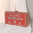White Red Blue Pu Leather Letter Square Clutch Evening Bagpicture13
