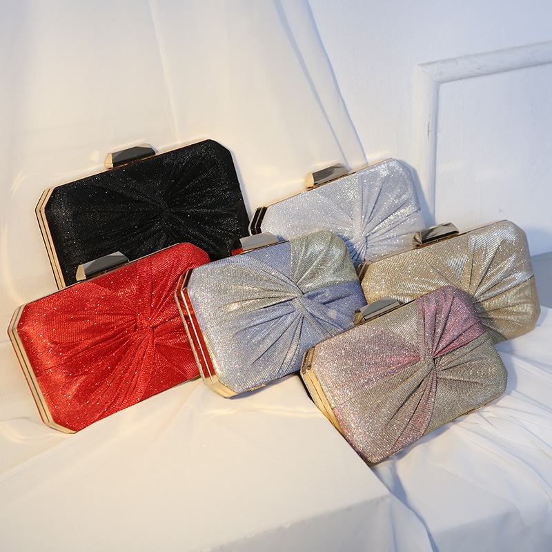 Red Blue Black Polyester Solid Color Square Clutch Evening Bag