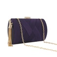 White Purple Royal Blue velvet Stripe Weave Cylindrical Clutch Evening Bagpicture57