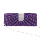 Black Gold Silver satin Solid Color Square Hot Drill Clutch Evening Bagpicture33
