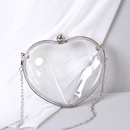 Gold Silver Arylic Solid Color Transparent Heartshaped Clutch Evening Bagpicture4
