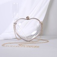 Gold Silver Arylic Solid Color Transparent Heartshaped Clutch Evening Bagpicture9