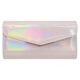 White Black Pink Pu Leather Solid Color Claw Chain Square Clutch Evening Bagpicture35