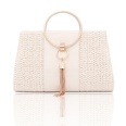 White Yellow Linen Solid Color Ornament Square Clutch Evening Bagpicture23
