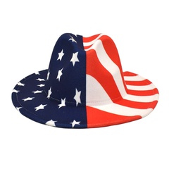 Unisex Fashion American Flag Flat Eaves Fedora Hat