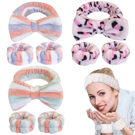 Cute Bow Knot Leopard Cloth Plush Hair Band 3 Piece Set's discount tags