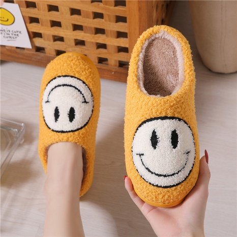 Unisex Fashion Smiley Face Round Toe Home Slippers's discount tags