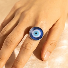 Hip-Hop Eye Alloy Inlay Artificial Gemstones Unisex Open Ring 1 Piece
