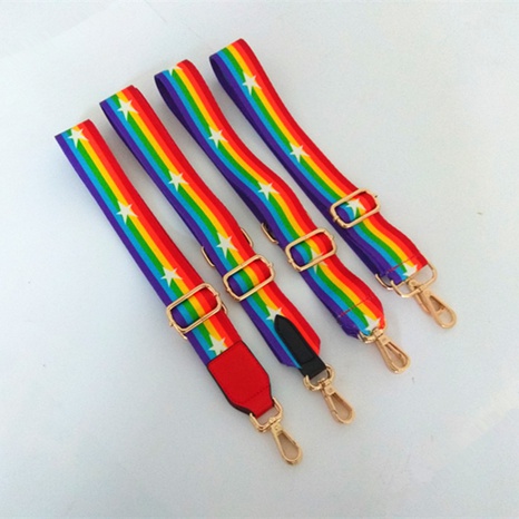 New Rainbow Ribbon Purse Accessories Long Shoulder Strap Adjustable Shoulder Crossbody Women's Bag Strap Color Wide Strap's discount tags