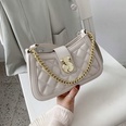WomenS Small All Seasons Pu Leather Lingge Fashion Chain Square Lock clasp Underarm Bagpicture43