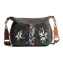 WomenS Medium All Seasons Pu Leather Flower Ethnic Style Emoroidery Square Zipper Crossbody Bagpicture5