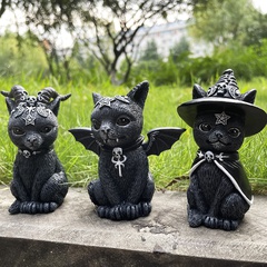 New creative Halloween Magic Cat Resin Craft Ornament Halloween Gift Decorations
