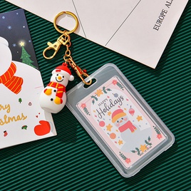 Christmas Silicone Waterproof DoubleSided Transparent Cartoon Key Button Campus Card Holderpicture11