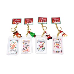 Christmas Silicone Waterproof DoubleSided Transparent Cartoon Key Button Campus Card Holderpicture8