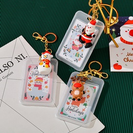 Christmas Silicone Waterproof DoubleSided Transparent Cartoon Key Button Campus Card Holderpicture9