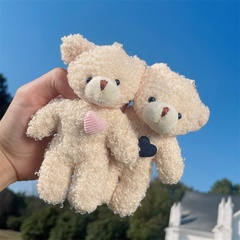 Love Shape Lovely Soft Cute Bear Baby Plush Doll Doll Bag Accessories Keychain Wholesale