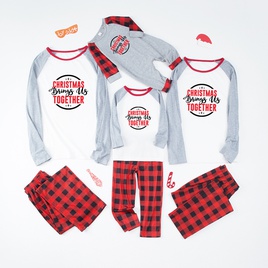 Fashion Letter Plaid Polyester Printing Pants Sets Family Matching Outfitspicture27