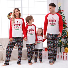 Fashion Snowflake Polyester Pants Sets Straight Pants Blouse Family Matching Outfitspicture7