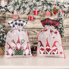 Christmas Cute Santa Claus Rudolf Linen Party Gift Wrapping Supplies