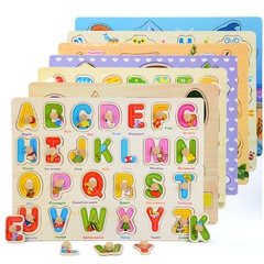 Kinder Bildung Holz Spielzeug Zahlen Alphabet Obst Intelligenz Bausteine 1 set