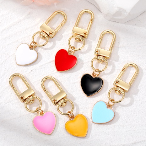 Simple Style Heart Shape Alloy Enamel Keychain 1 Piece's discount tags