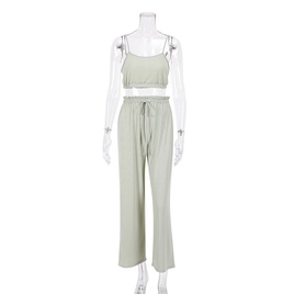 Fashion Solid Color Pajama Sets Polyester Pants Sets Lingerie  Pajamaspicture43