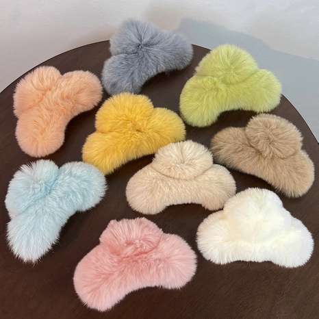 Fashion Solid Color Rabbit Fur Handmade Hair Claws 1 Piece's discount tags
