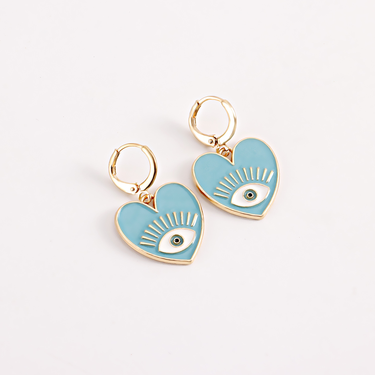 Fashion DevilS Eye Heart Shape Alloy Stoving Varnish Plating WomenS Dangling Earrings 1 Pairpicture18